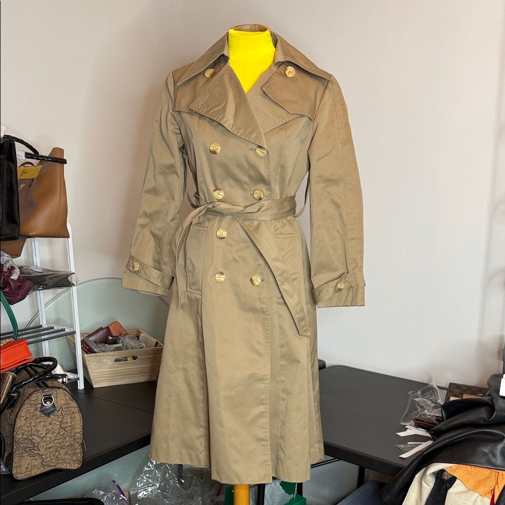 Classic Tan Double-Breasted Trench Coat